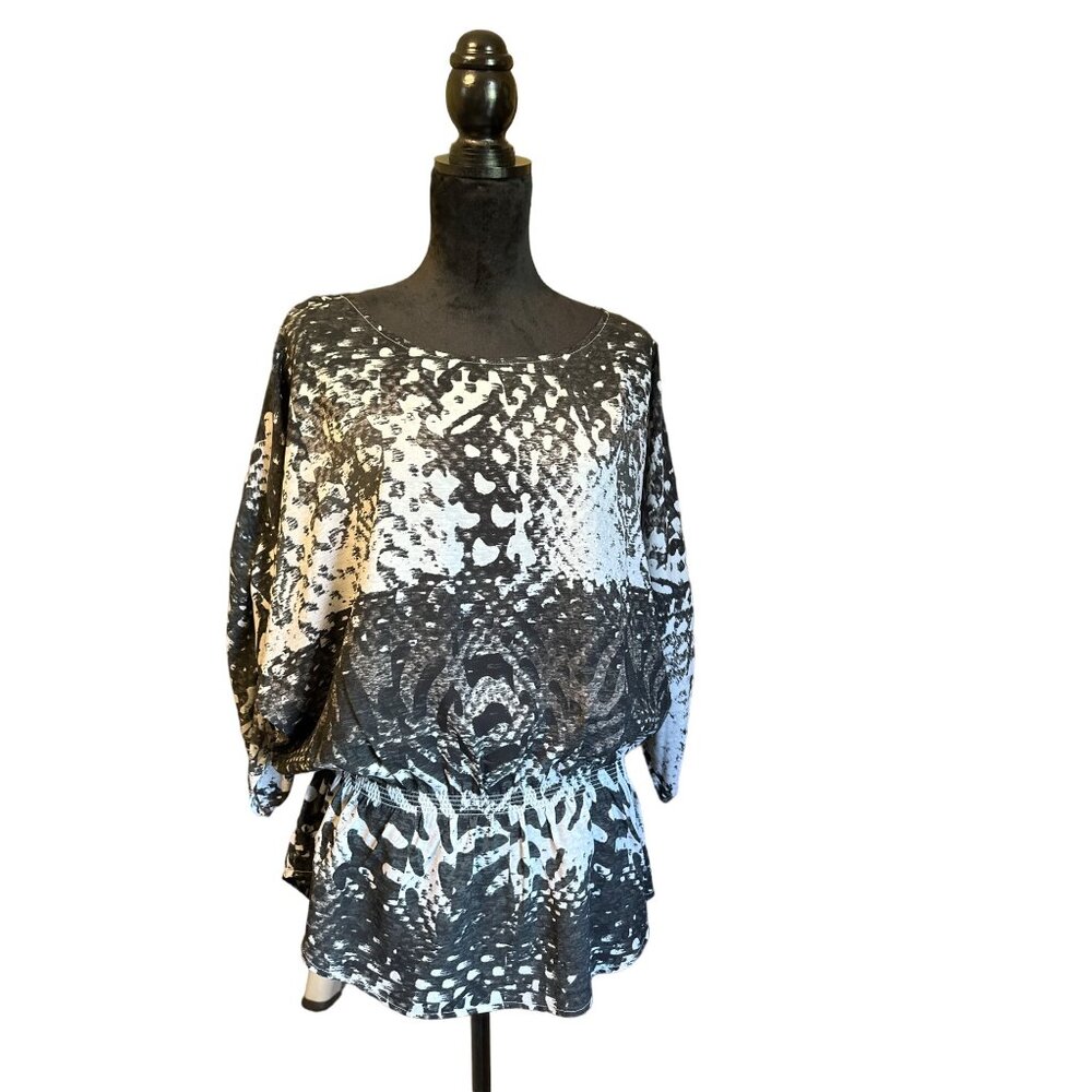💖Nine West Jeans Animal Print Long Sleeve Blouse - L